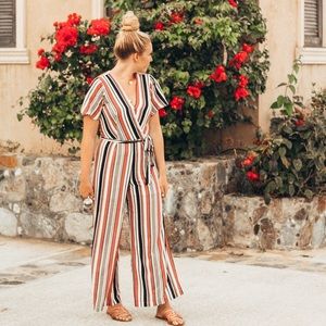 Monteau Striped Jumpsuit